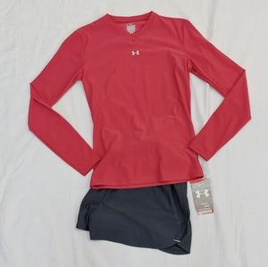 Under Armour Pink Long Sleeve Heat Gear Sz L